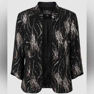 Alex Evenings Black Sequin Jacket